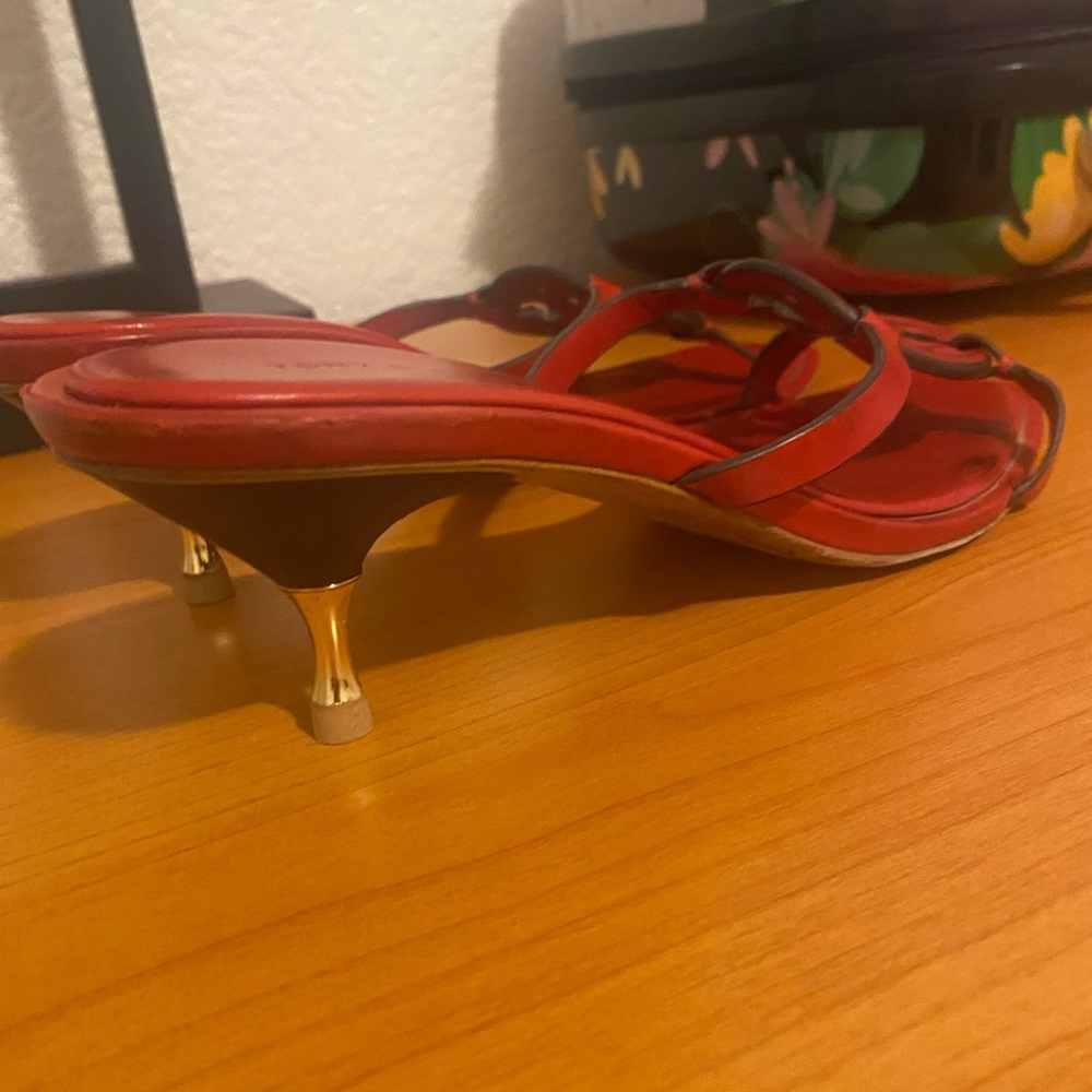 Tory Burch Red Heeled Sandals - Picture 2 of 5